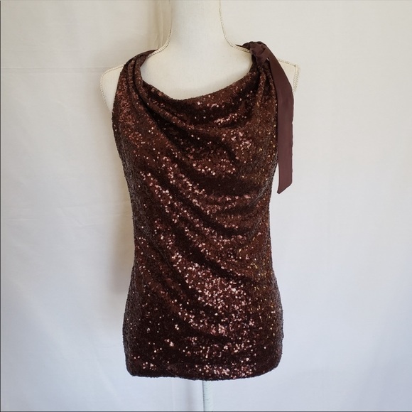 Jennifer Lopez Tops - Jennifer Lopez Gold Sequin Blouse Size Large